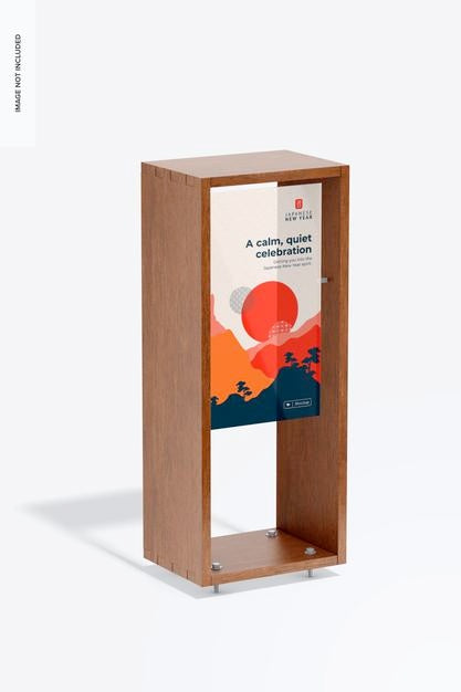 Floor Acrylic Signage Mockup, Left View Psd