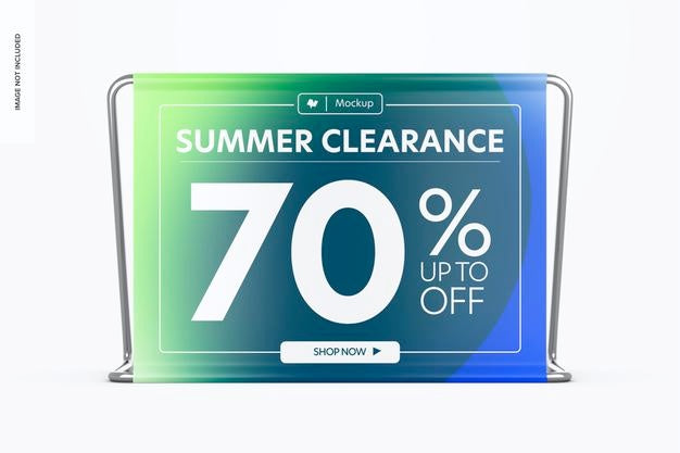 Floor Banner Stand Mockup, Front View Psd