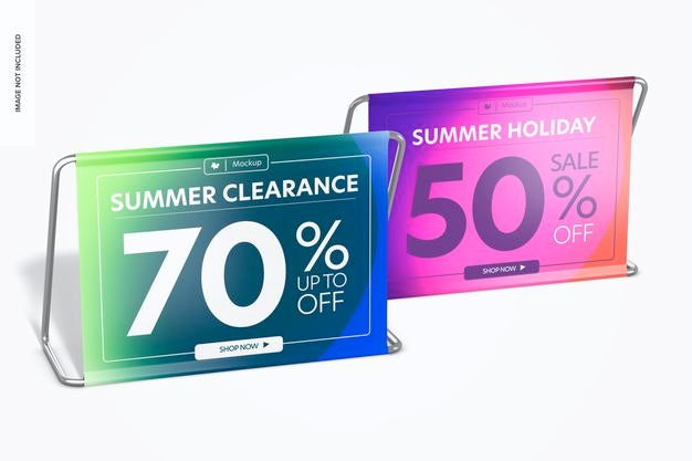Floor Banner Stands Mockup Psd