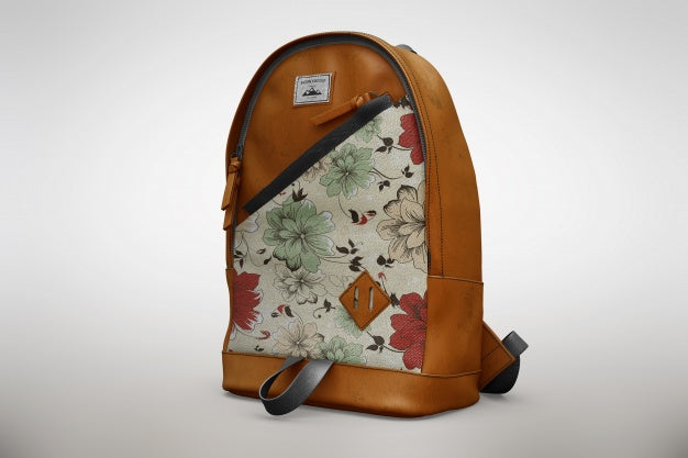 Floral Bagpack Mock Up Psd