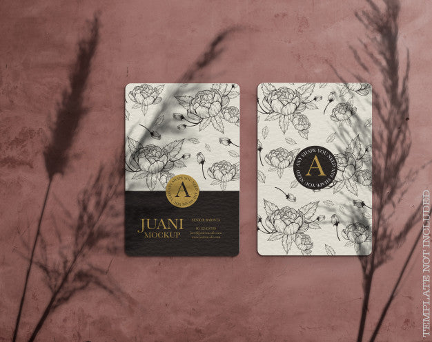 Floral Business Card Mockup Psd