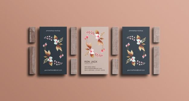 Floral Business Card Mockup Psd