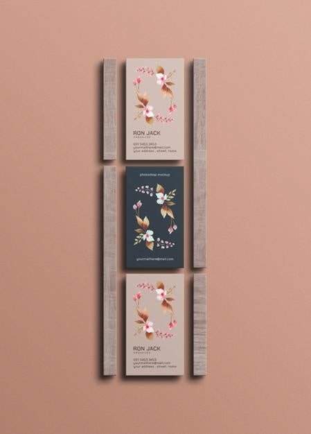 Floral Business Card Mockup Psd