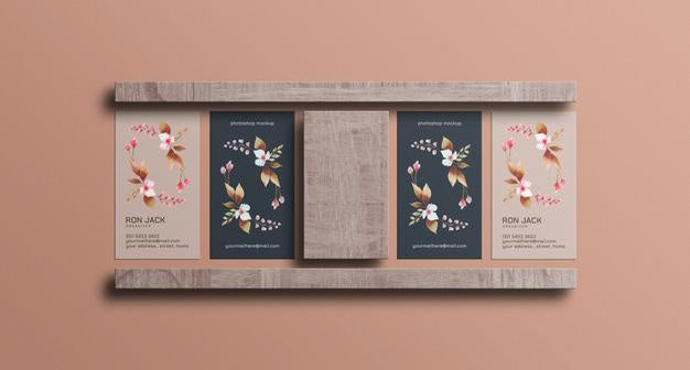 Floral Business Card Mockup Psd
