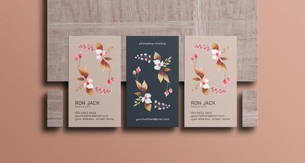 Floral Business Card Mockup Psd