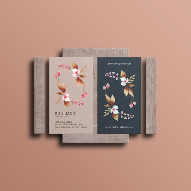 Floral Business Card Mockup Psd