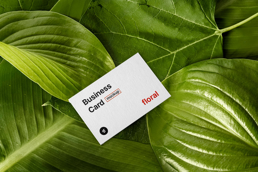 Floral Business Card Mockup