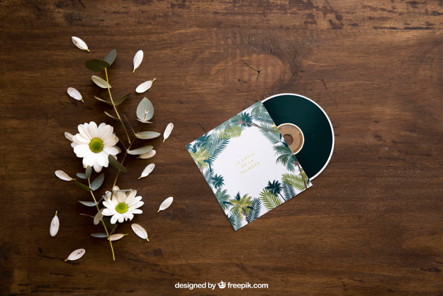Floral Cd Mockup Psd