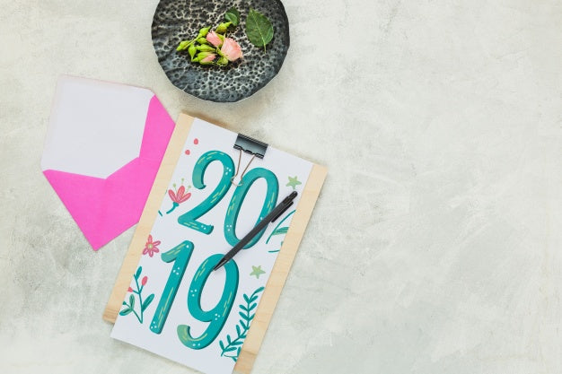 Floral Clipboard Mocku Psd