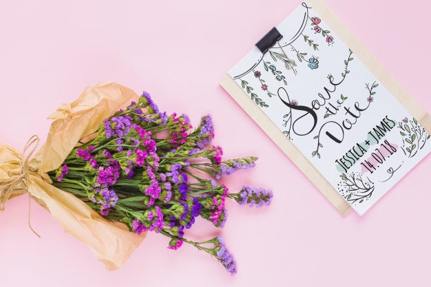 Floral Clipboard Mocku Psd