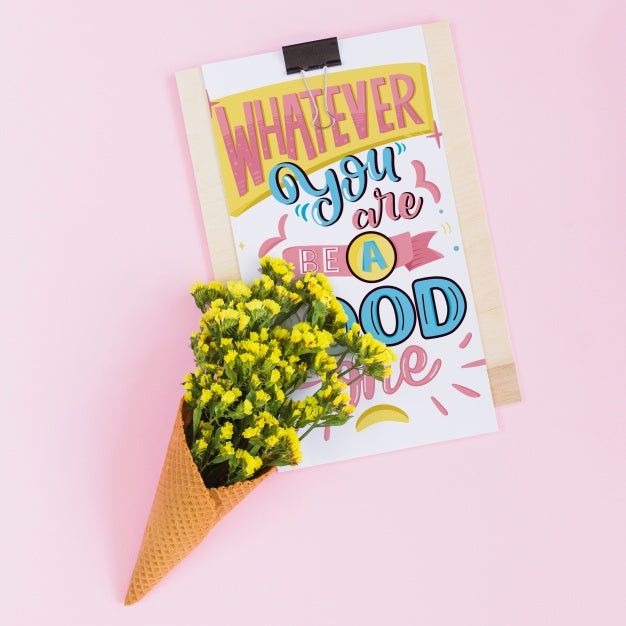 Floral Clipboard Mocku Psd