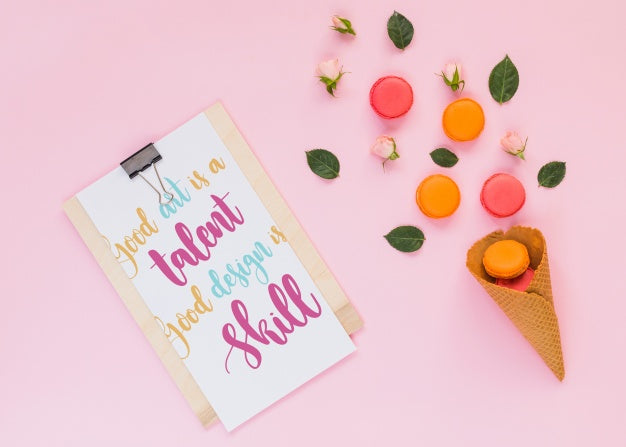 Floral Clipboard Mocku Psd