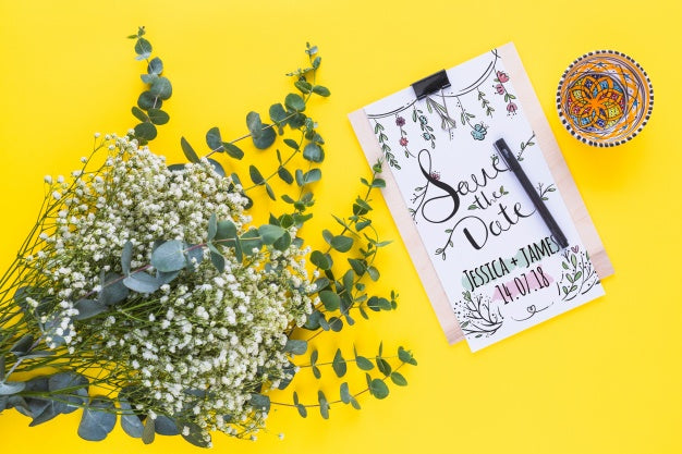 Floral Clipboard Mocku Psd