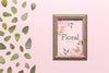 Floral Concept With Leaves And Frame Psd