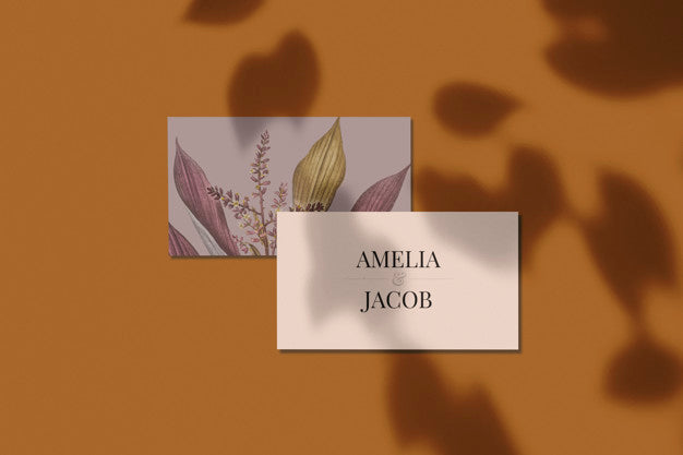 Floral Design Business Card Mockup Psd