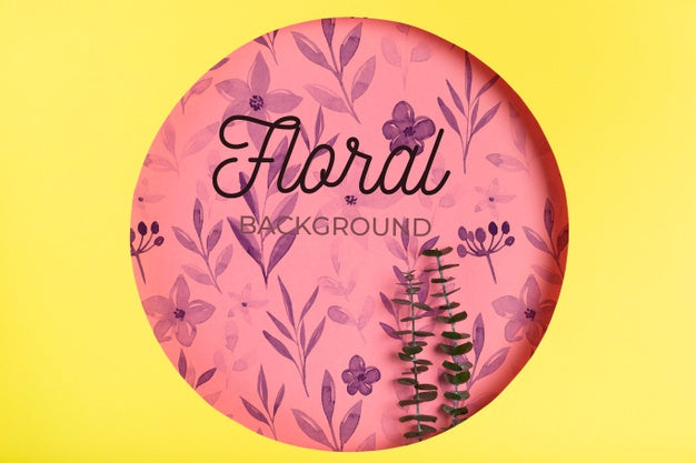 Floral Design In Paper Shape Concept Psd