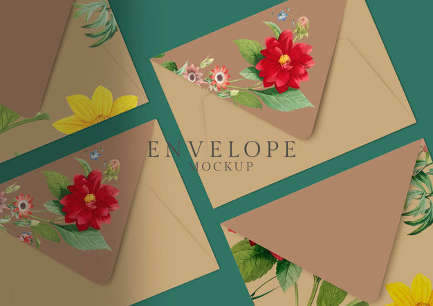 Floral Envelope Design Psd