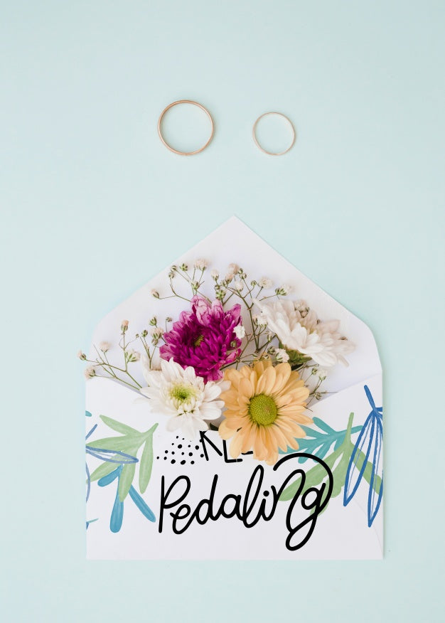 Floral Envelope Mockup Psd