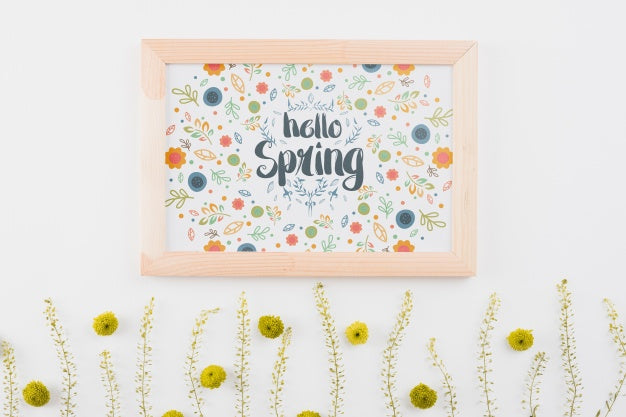 Floral Frame Composition For Spring Psd