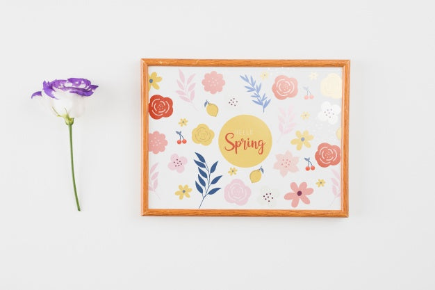 Floral Frame Composition For Spring Psd