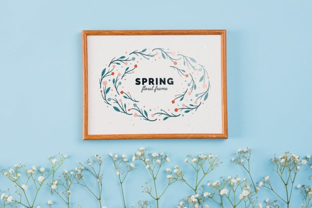 Floral Frame Composition For Spring Psd
