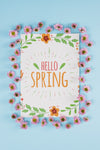 Floral Frame Composition For Spring Psd