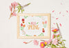 Floral Frame Composition For Spring Psd