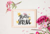 Floral Frame Composition For Spring Psd