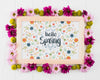 Floral Frame Composition For Spring Psd
