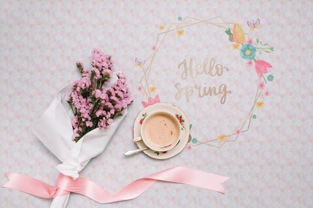 Floral Frame Mockup For Spring Psd