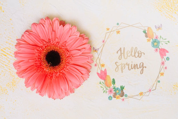 Floral Frame Mockup For Spring Psd