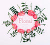 Floral Frame Pink Roses Mockup Psd