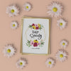 Floral Frame With Hello Spring Card Psd