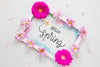 Floral Frame With Hello Spring Message Psd