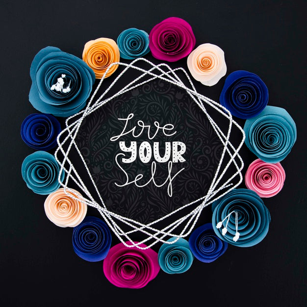 Floral Frame With Inspirational Quote Psd