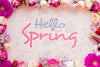 Floral Frame With Message For Spring Psd
