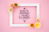 Floral Frame With Message Mock-Up Psd