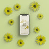 Floral Frame With Mobile Device Mock-Up Psd