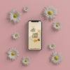 Floral Frame With Phone Mock-Up Psd