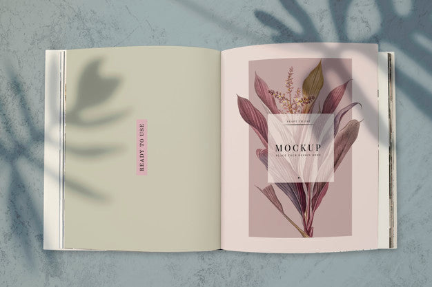 Floral Magazine Mockup With Blank Space Psd