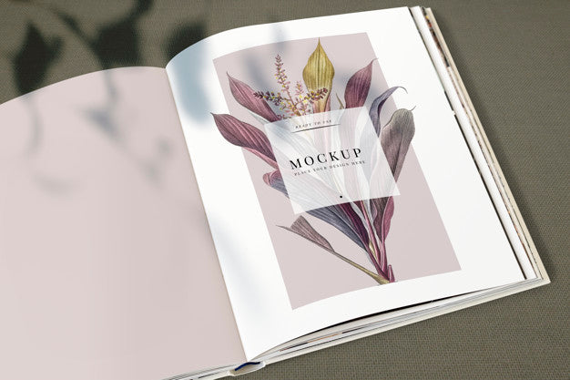 Floral Magazine Mockup With Blank Space Psd