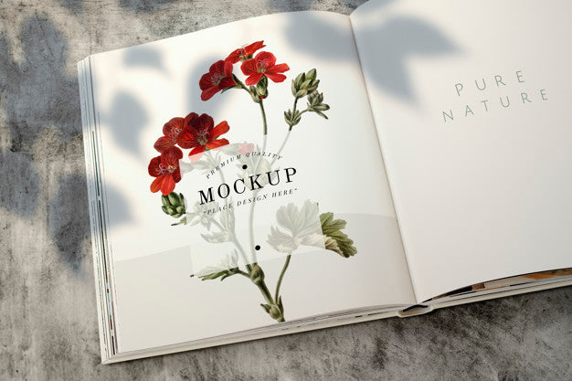 Floral Magazine Mockup With Blank Space Psd