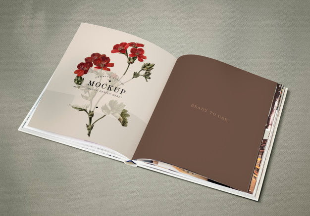 Floral Magazine Mockup With Blank Space Psd