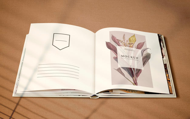 Floral Magazine Mockup With Blank Space Psd
