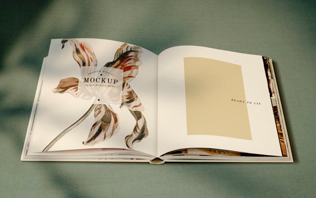 Floral Magazine Mockup With Blank Space Psd