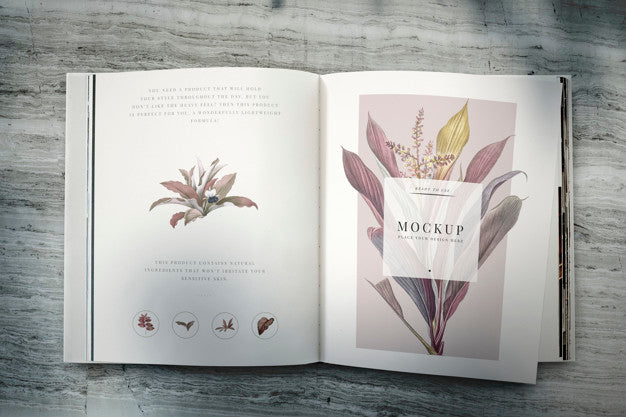 Floral Magazine Mockup With Blank Space Psd