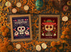 Floral Mexican Skull Mock-Ups With Festive Elements Psd