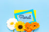 Floral Mock-Up With Colorful Daisies Psd