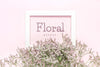 Floral Mock-Up With White Frame Psd