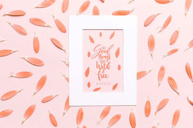 Floral Mock-Up With White Frame Psd